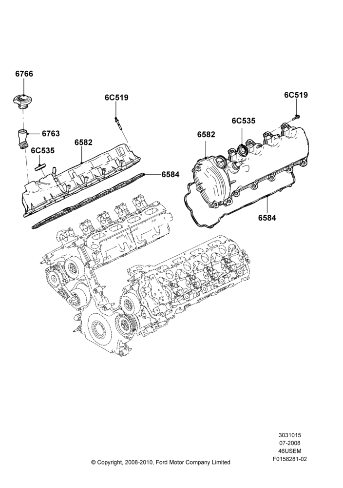 15C - Cylinder Head Cover, 4.6L 3V V8; 18/AUG/2008-23/DEC/2014
