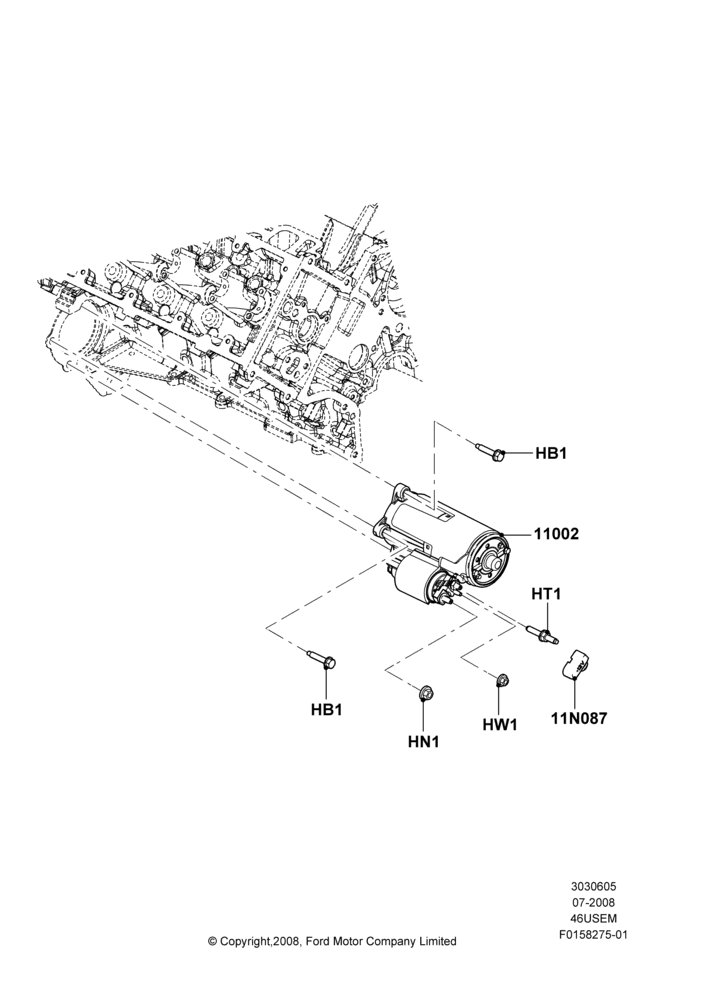 05C - Starter Motor, 4.6L 3V V8; 18/AUG/2008-23/DEC/2014