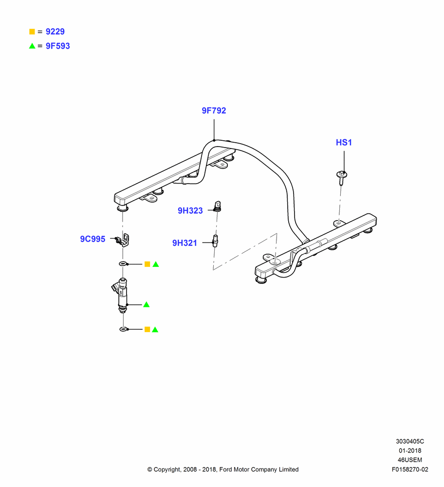 05C - Fuel Injectors and Pipes, 4.6L 3V V8; 18/AUG/2008-23/DEC/2014