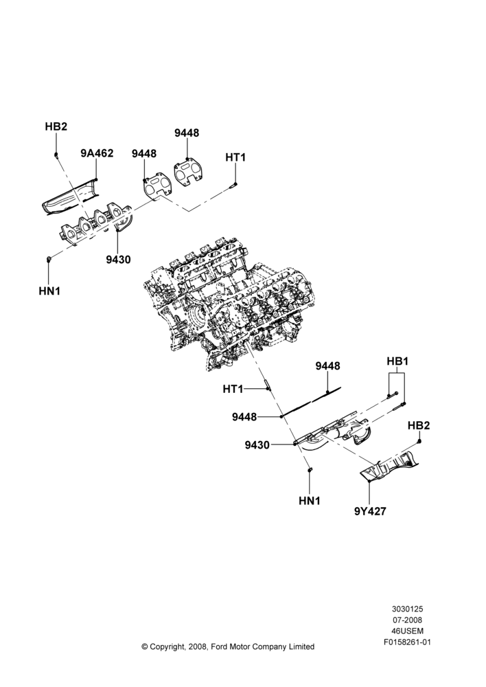 Exhaust Manifold, 4.6L 3V V8
