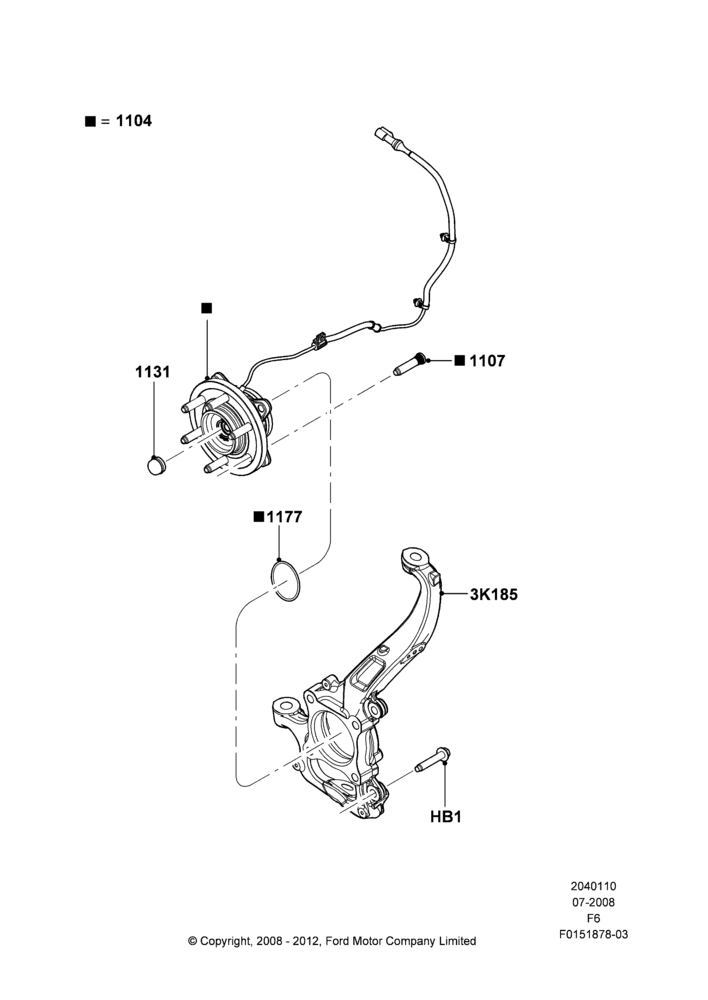 10D - Front Knuckle and Hub, (-) SVT, LHD 4WD (Part Time Drive); 18/AUG/2008-23/DEC/2014