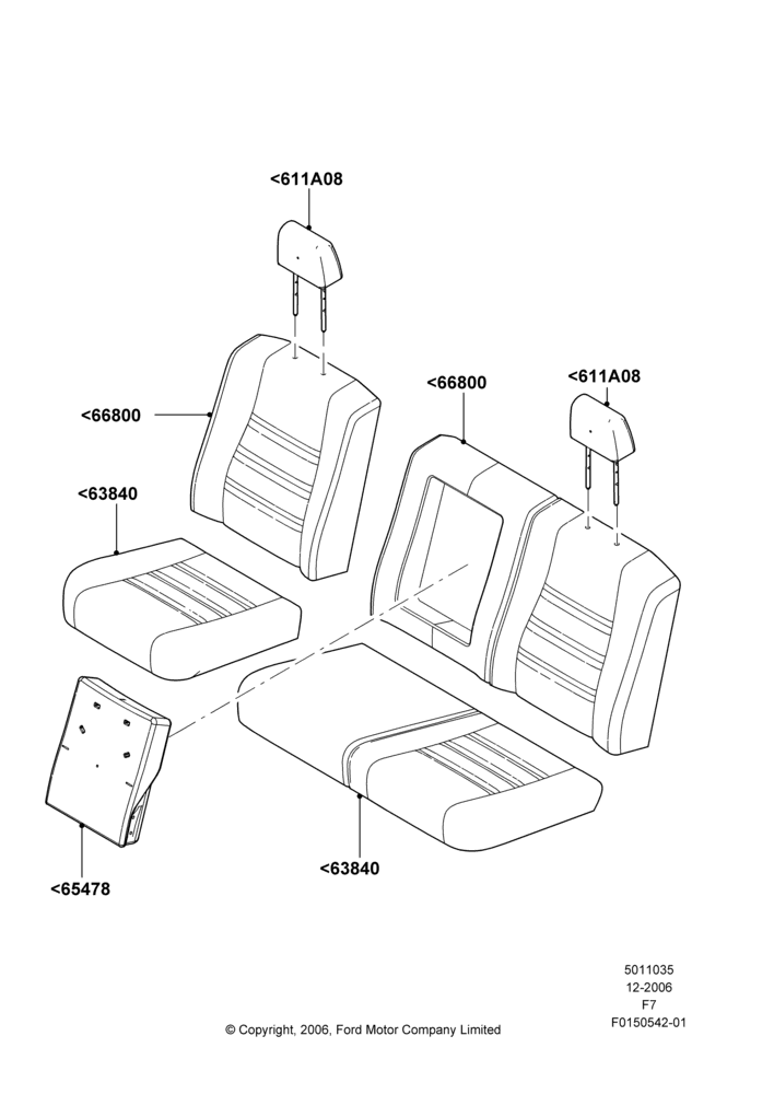 35G - Rear Seat Pads/Valances & Heating, 2nd Row 60/40 (3 P) Folding Seat, Crew Cab, With Second Row Split Folding Seat; 18/DEC/2006-12/FEB/2010
