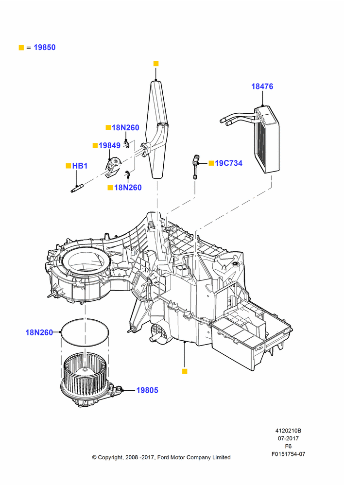 10B - Heater/Air Cond.Internal Components; 18/AUG/2008-23/DEC/2014