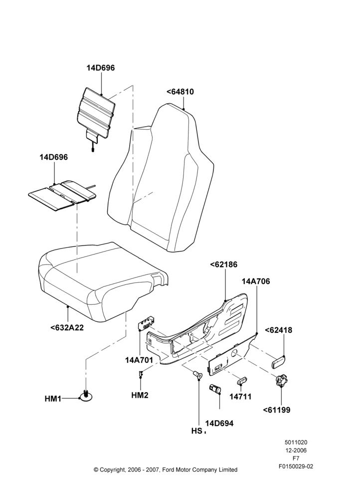20L - Front Seat Pads/Valances & Heating, With Captain Chair Front Seats; 18/DEC/2006-12/FEB/2010