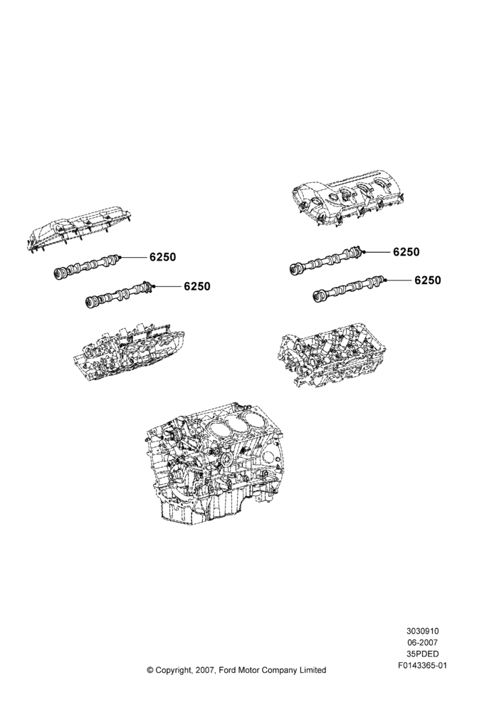 10C - Camshaft, 3.5L 4V DOHC VCT SMPI V6 Gas; 30/APR/2007-15/JUN/2009