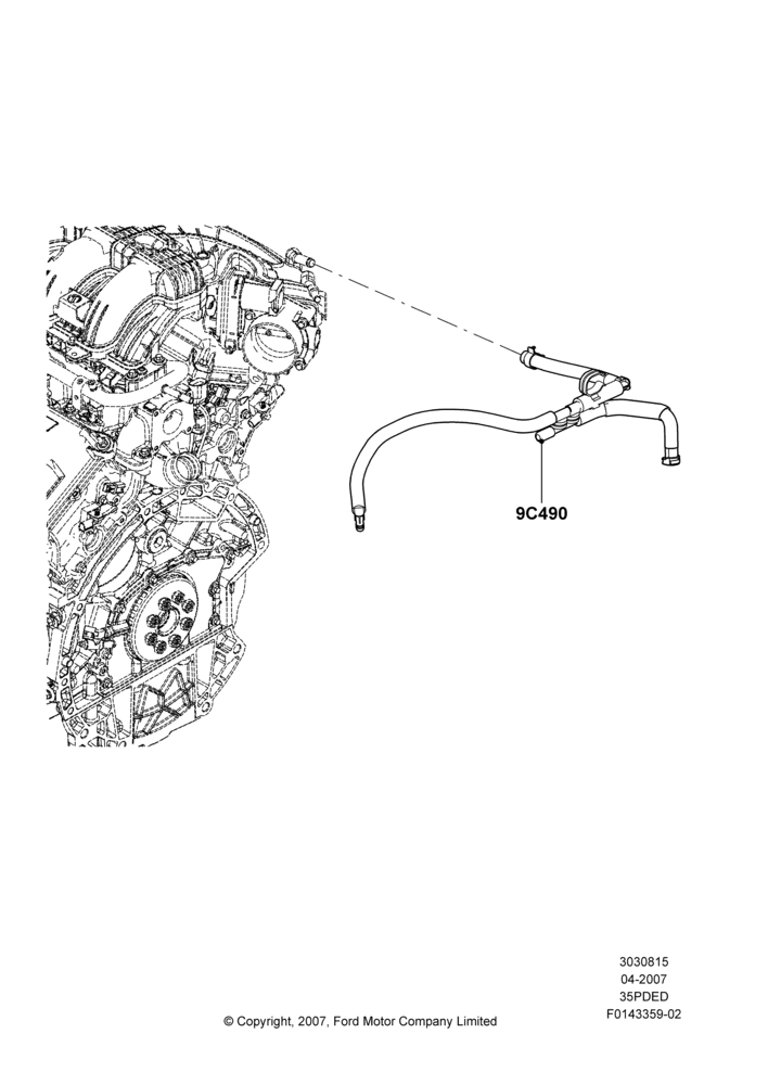15C - Emission Control - Valves/Hoses, 3.5L 4V DOHC VCT SMPI V6 Gas; 30/APR/2007-15/JUN/2009