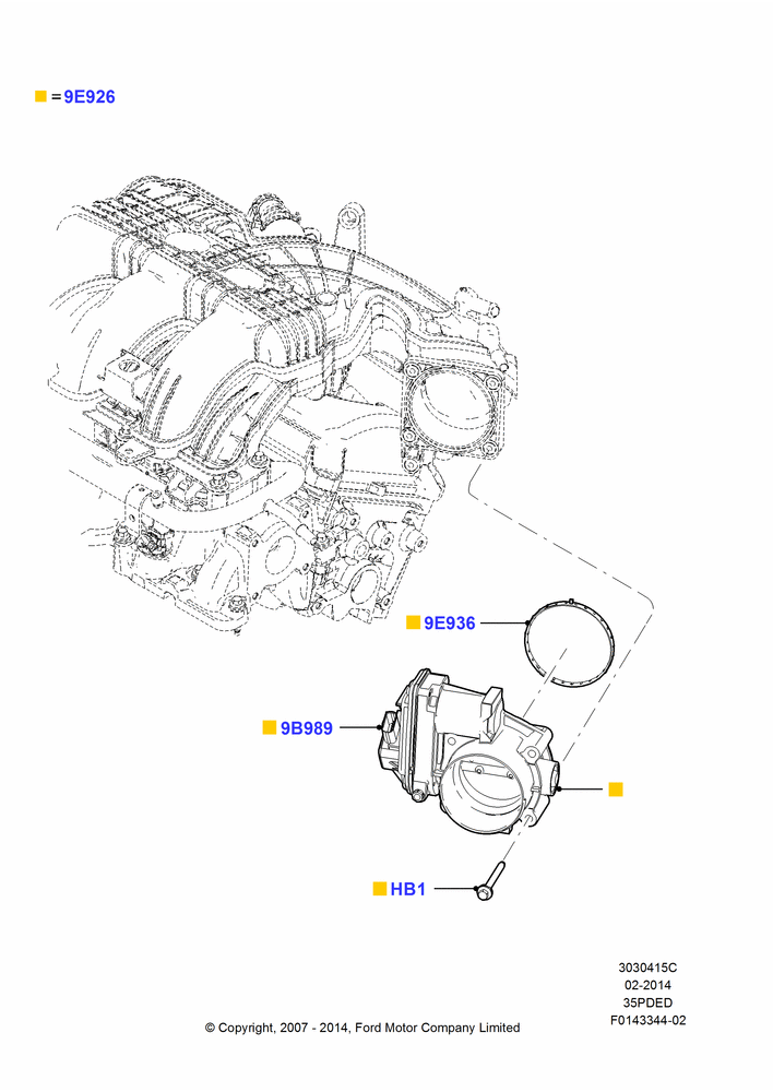 15C - Throttle Housing, 3.5L 4V DOHC VCT SMPI V6 Gas; 30/APR/2007-15/JUN/2009