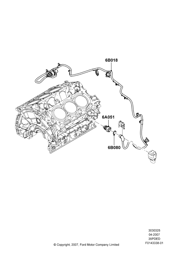 25C - Engine Heater, 3.5L 4V DOHC VCT SMPI V6 Gas; 30/APR/2007-15/JUN/2009