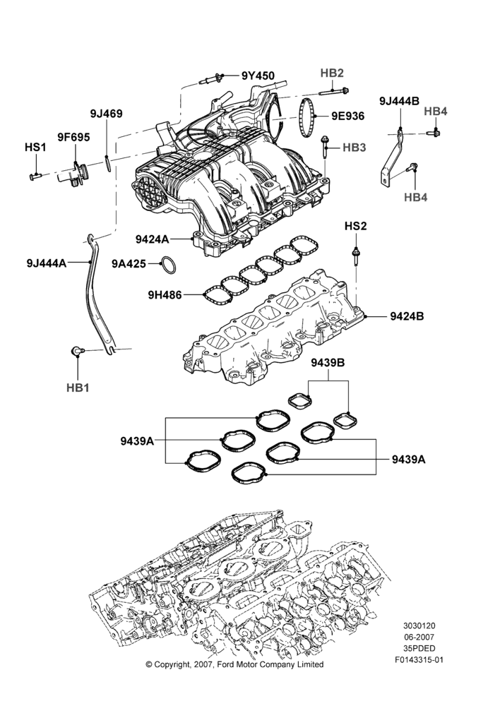 20C - Intake Manifold, 3.5L 4V DOHC VCT SMPI V6 Gas; 30/APR/2007-15/JUN/2009