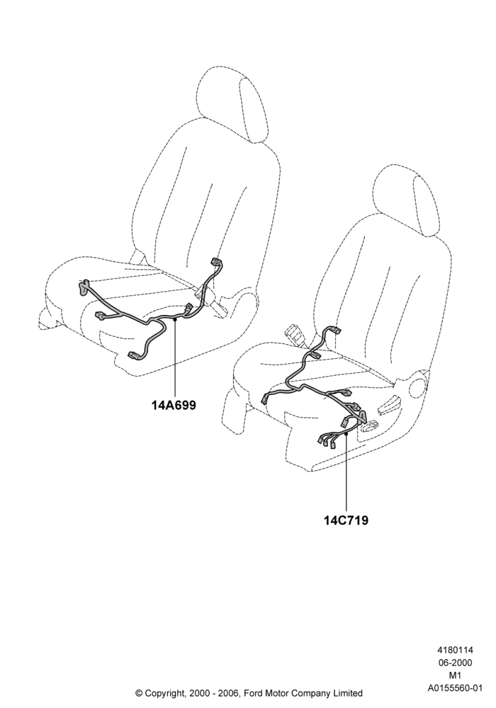 14A - Wiring - Seats; 12/JUN/2000-22/DEC/2003