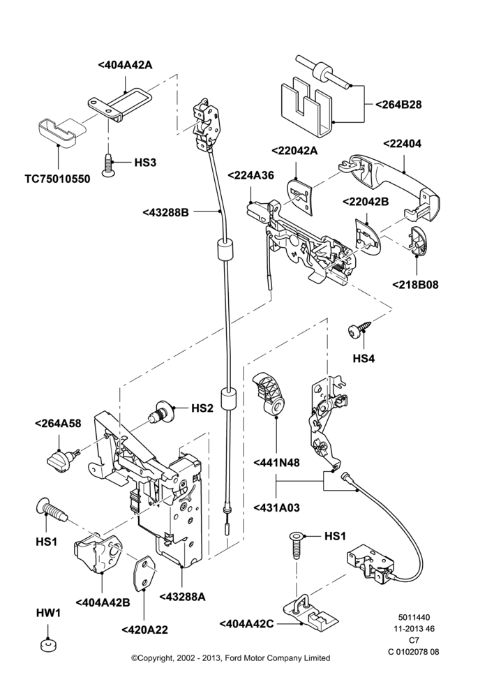 40 - BACK DOOR LOCK CONTROLS, With Hinged Rear Loading Doors; 20/MAY/2002