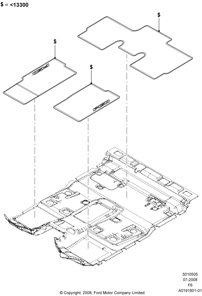 05XJ - Floor Trim, Super Cab, Accessory Fit; 18/AUG/2008-19/AUG/2010