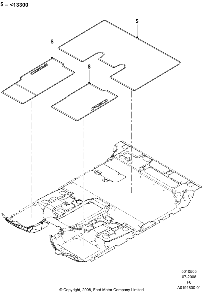 05XK - Floor Trim, Crew Cab, Accessory Fit; 18/AUG/2008-19/AUG/2010