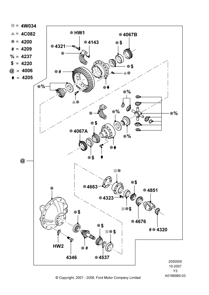 05D - Components - Rear Axle Diff & Carr., 24,000 LB. GVW, 26000 LB. GVW; 31/OCT/2007