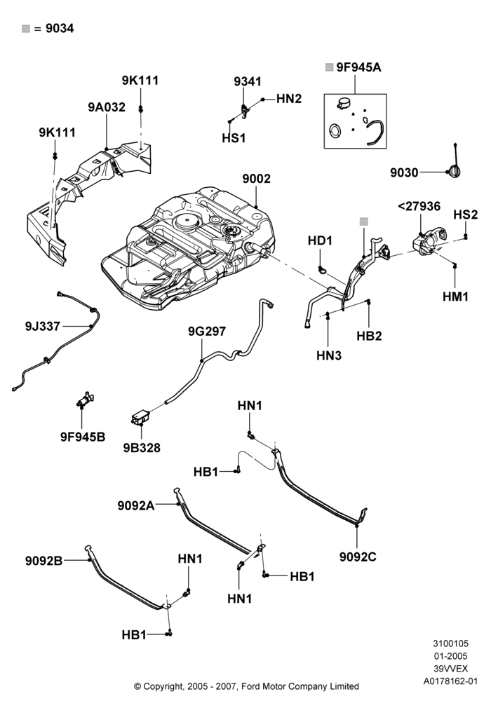 05B - Fuel Tank, 3.9L OHV EFI NA V6 GAS; 10/JAN/2005-30/MAY/2005