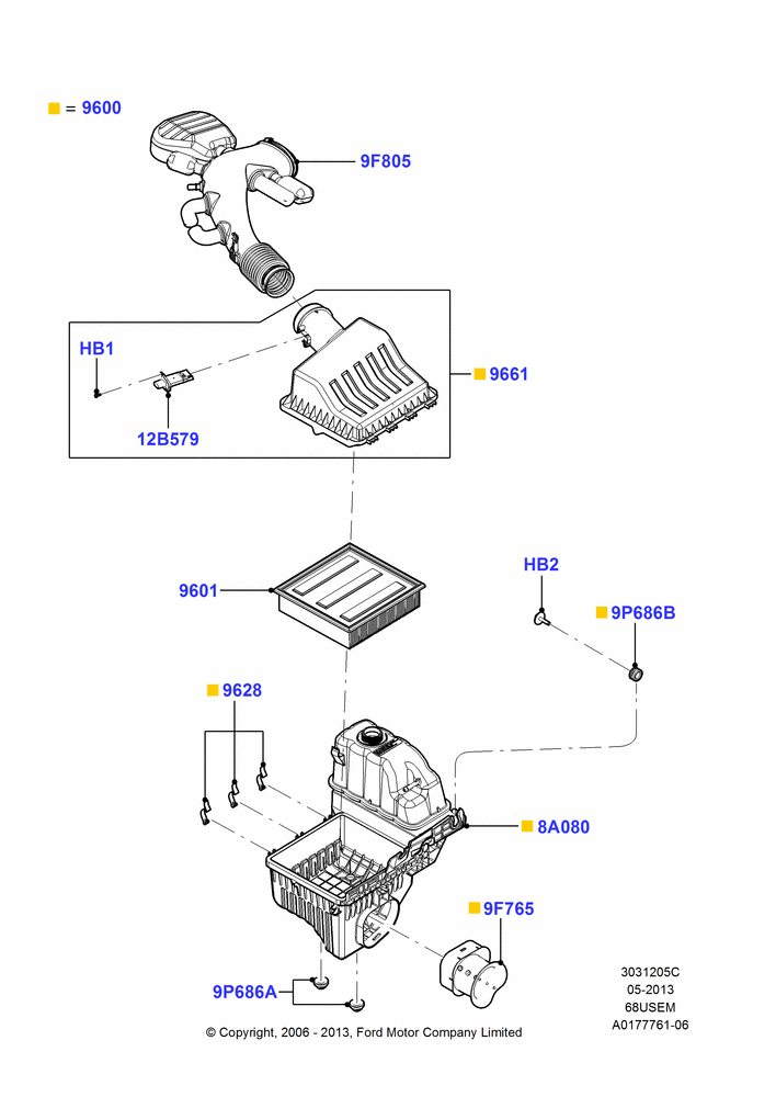 05C - Air Cleaner, 6.8L Gas EFI V10; 18/DEC/2006-12/FEB/2010