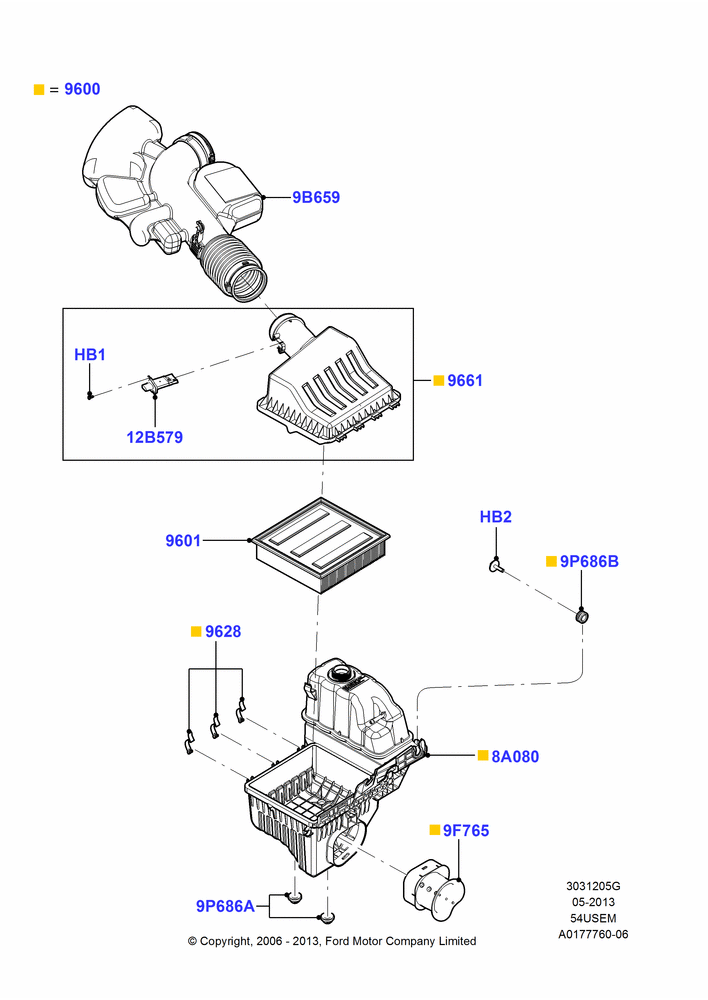 05G - Air Cleaner, 5.4L 3V V8; 18/DEC/2006-12/FEB/2010