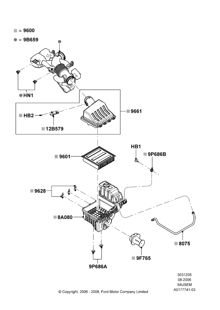 05F - Air Cleaner, 5.4L 3V V8; 02/AUG/2006-15/SEP/2008