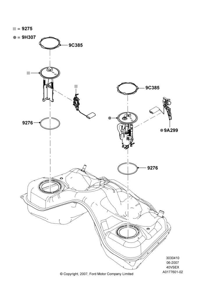 10B - Fuel Pump And Sender Unit, 4.0L V6 12V SOHC EFI; 25/JUN/2007-26/FEB/2009
