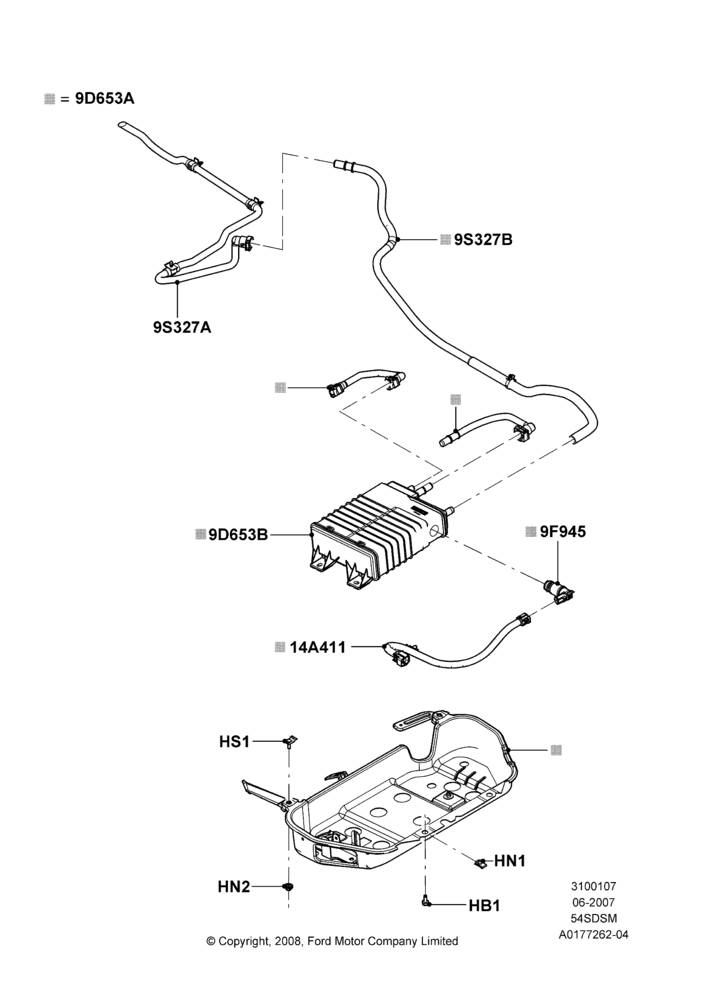 07C - Fuel Vapour System, 5.4L 4V DOHC EFI S/C ALUM V8 G; 26/JUN/2007-11/NOV/2008