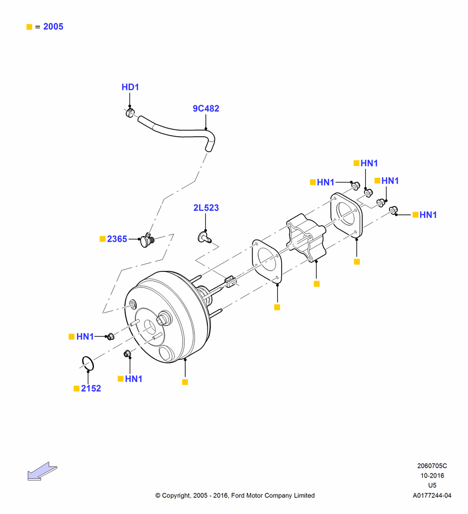 Brake Booster, 4.0L V6 12V SOHC EFI