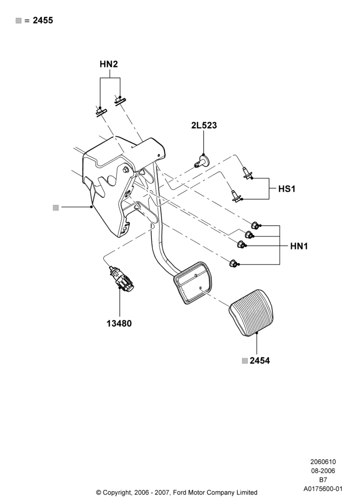 10C - Brake and Clutch Controls, With Fixed Foot Pedals; 02/AUG/2006-30/JUN/2017