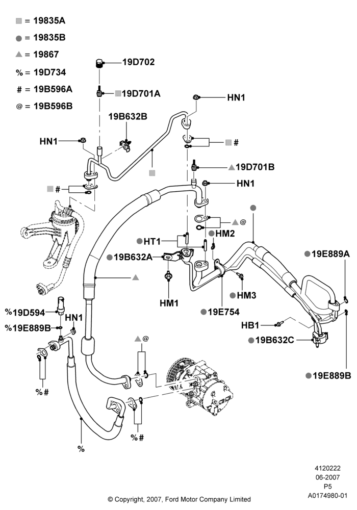 22B - Air Conditioning System, Rear Auxiliary Air Conditioning, Under Hood; 18/JUN/2007-13/AUG/2008