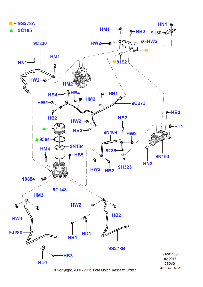 10B - Fuel Lines, 6.4L Diesel V8 Twin Turbo, Engine; 18/DEC/2006-12/FEB/2010