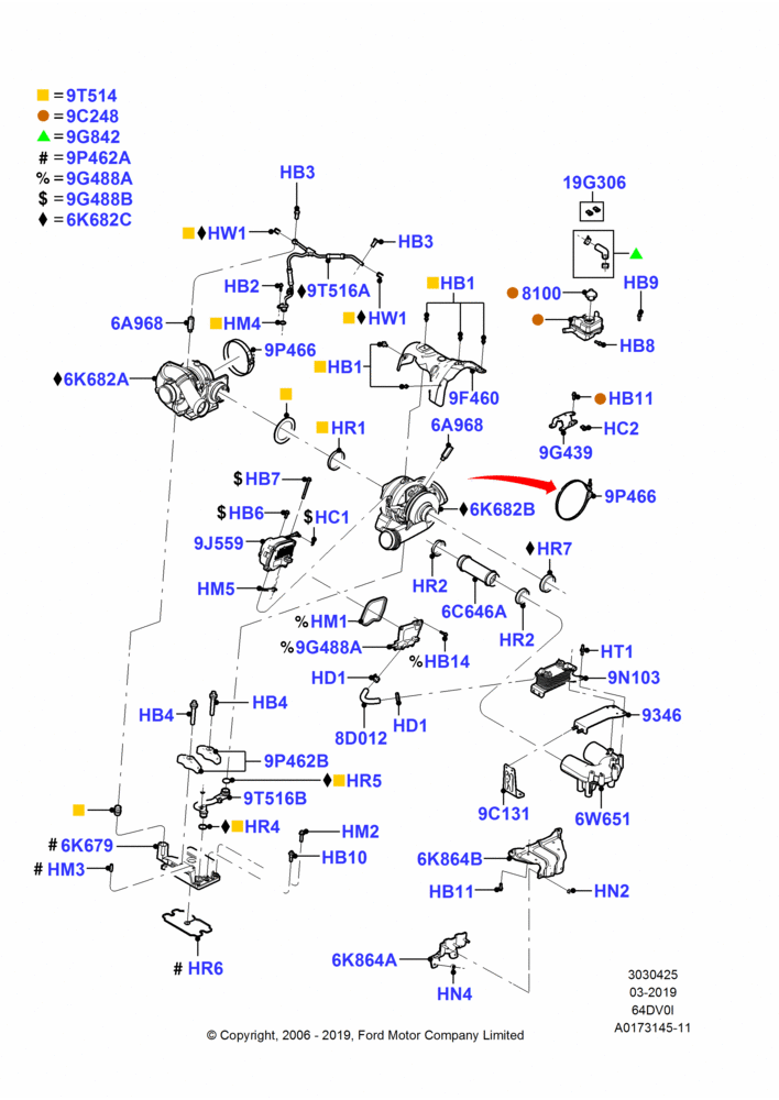 25 - Turbocharger, 6.4L Diesel V8 Twin Turbo; 18/DEC/2006-12/FEB/2010
