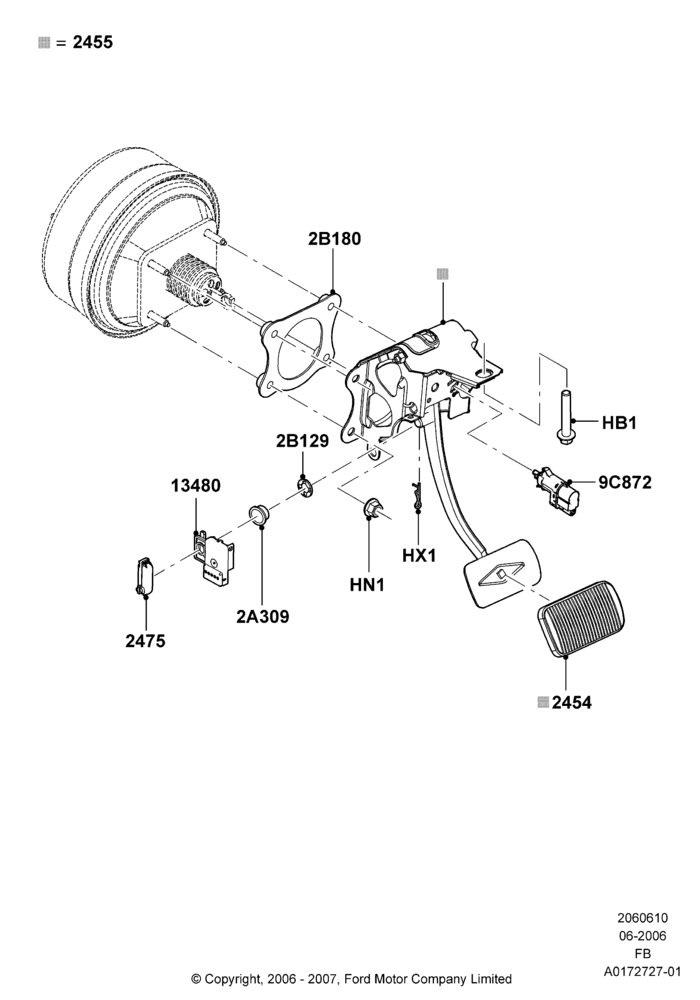 10B - Brake and Clutch Controls, With Fixed Foot Pedals; 19/JUN/2006-26/SEP/2011