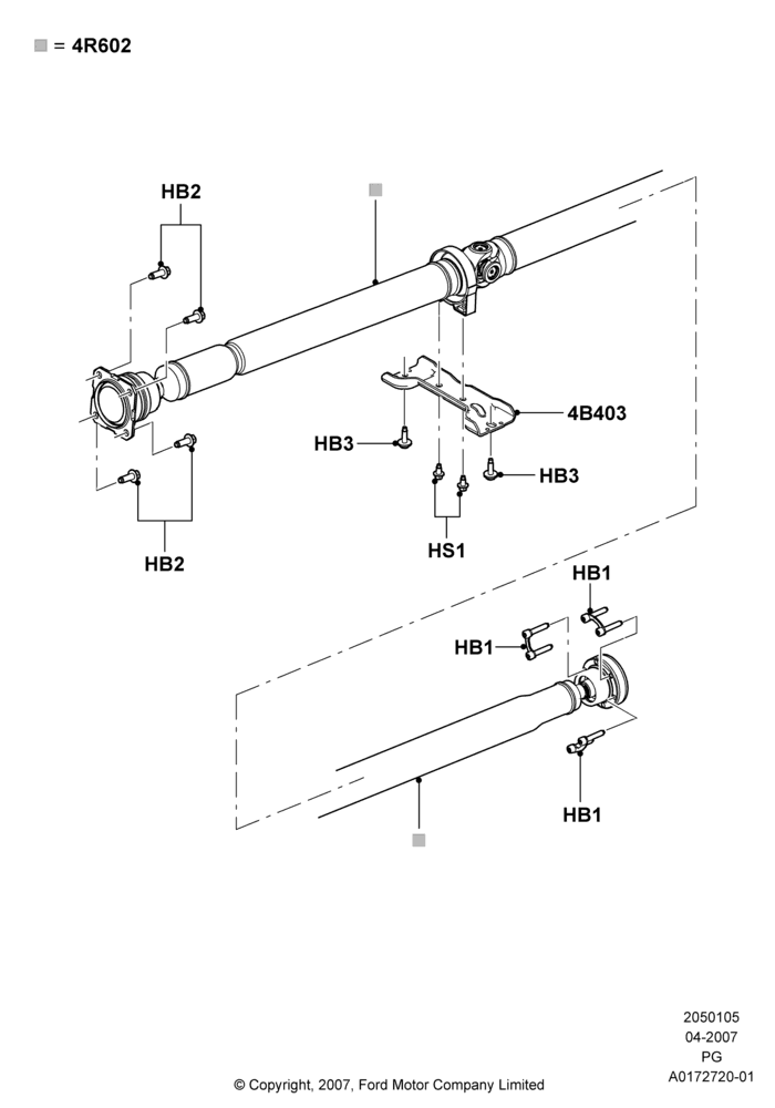 05B - Drive Shaft - Rear Axle Drive; 30/APR/2007-15/JUN/2009