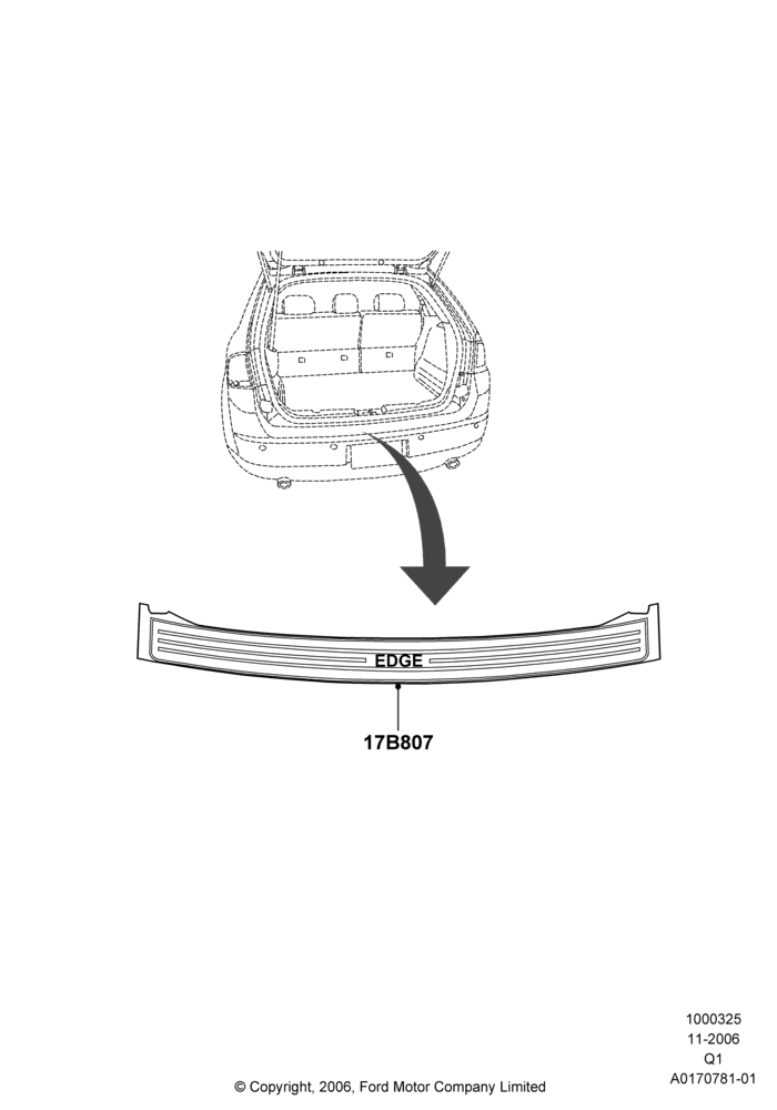 25A - Body Dress Up Kits - Rear, Ford Series, Accessory, With Bumper Protection Moulding; 06/NOV/2006-24/DEC/2014
