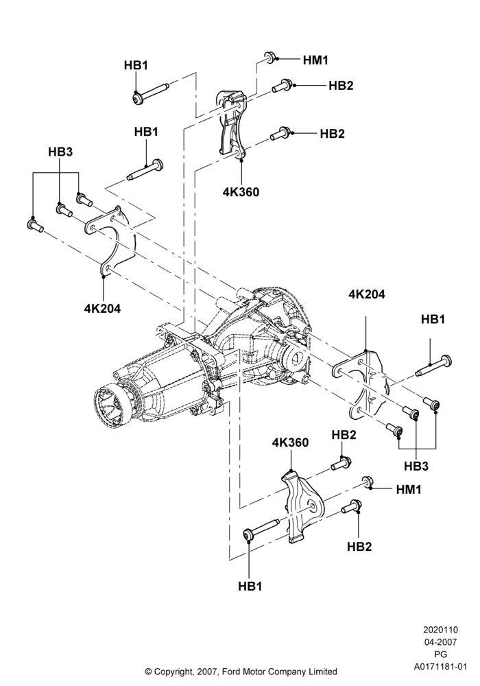 10B - Rear Differential Mounting; 30/APR/2007-15/JUN/2009