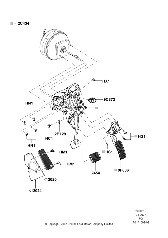 10B - Brake and Clutch Controls, With Adjustable Foot Pedals, With Memory Adjustable Foot Pedals; 30/APR/2007-15/JUN/2009