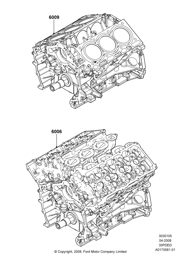 05C - Service Engine and Short Block, 3.5L 4V DOHC VCT SMPI V6 Gas; 02/MAY/2008-29/FEB/2012