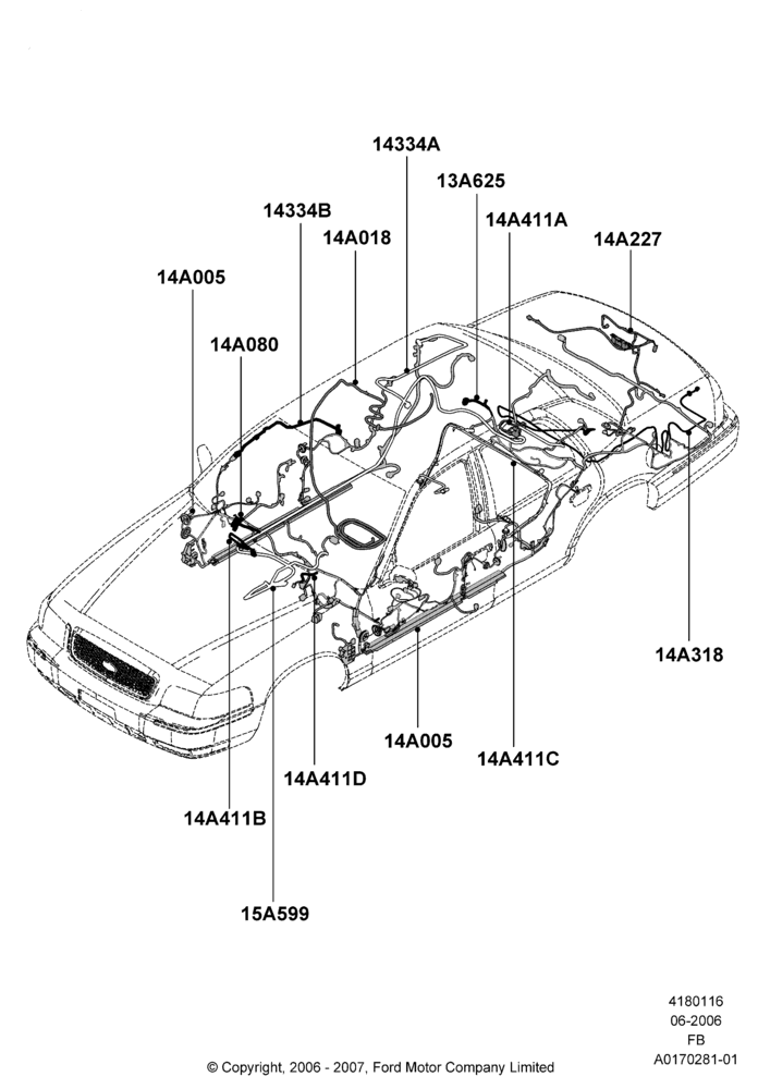 16B - Wiring - Body And Roof Console, Base, With Fleet Option; 19/JUN/2006-01/MAY/2007