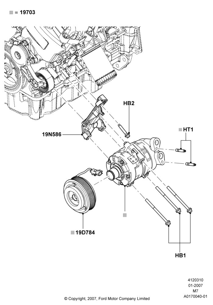 10K - Air Conditioning Condensr/Compressr, 3.0 V6 24V DOHC EFI Modular, Compressor Assy; 08/JAN/2007-23/JUN/2008