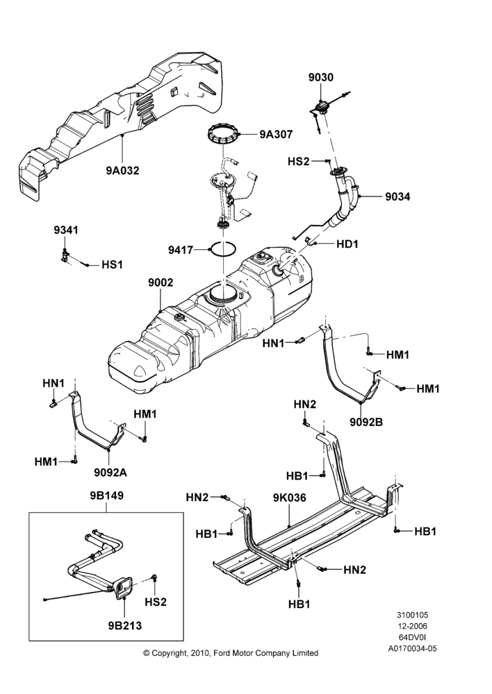 05C - Fuel Tank, 6.4L Diesel V8 Twin Turbo, Wide Frame (Pickup), Less Second Unit Body; 18/DEC/2006-12/FEB/2010