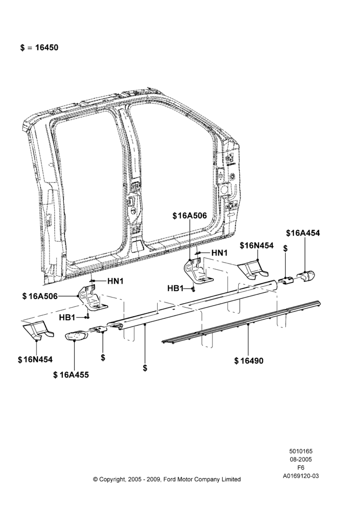 65M - Running Boards/Side Steps, Crew Cab, With Stainless Steel Running Boards, Production Step Bars; 08/AUG/2005-23/DEC/2014