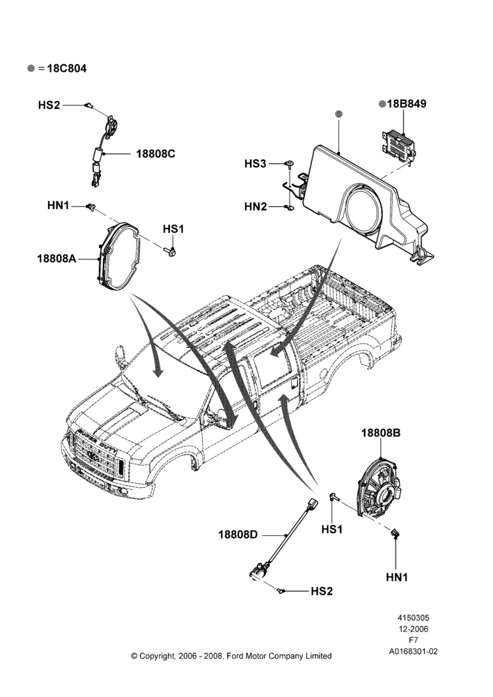 05F - Speakers, AM/FM Str/CD/Clk/Navig System, Crew Cab, Prem AM/FM Stro/CD Changer/Clock, AM/FM DVD Nav SDARS Next Generation; 18/DEC/2006-12/FEB/2010