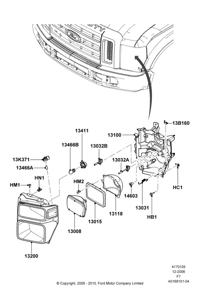 Headlamps and Front Flasher Lamps, With Single Headlamp