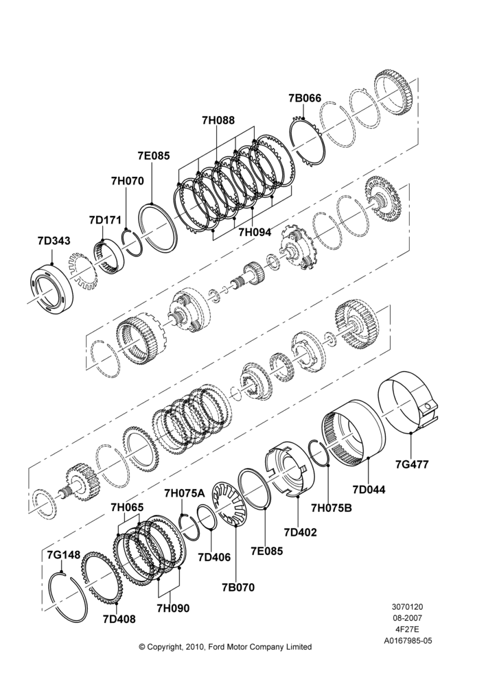 20D - Reverse Clutch and Components, 4-Speed Automatic Transaxle - 4F27E; 27/AUG/2007-07/DEC/2010