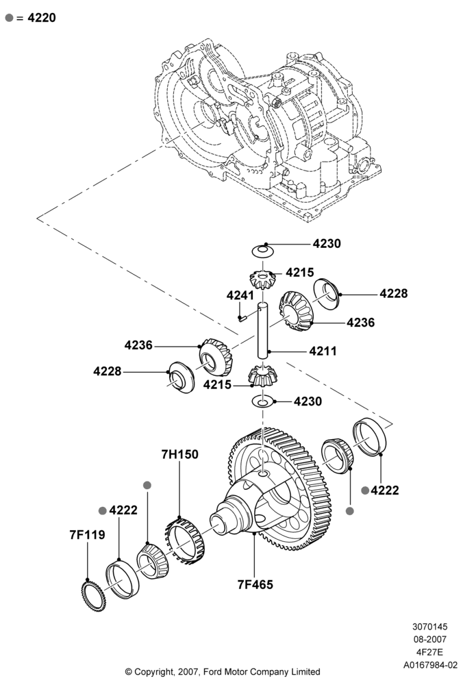 45D - Automatic Transaxle Diff.Component, 4-Speed Automatic Transaxle - 4F27E; 27/AUG/2007-07/DEC/2010