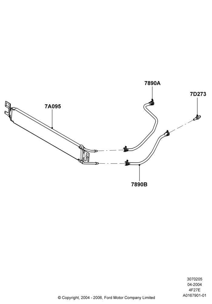 05F - Transmission Cooling Systems, 4-Speed Automatic Transaxle - 4F27E; 05/APR/2004-27/AUG/2007