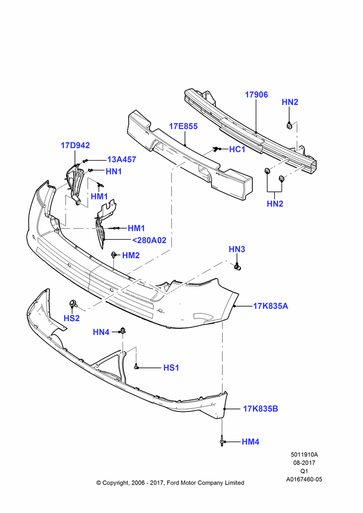 10A - Rear Bumper, Ford Series, Less ST Version; 06/NOV/2006-12/JUL/2010