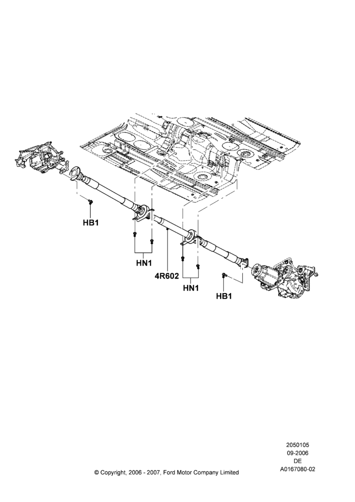 05A - Drive Shaft - Rear Axle Drive, LHD 4WD (FTD); 30/AUG/2006-26/JUL/2010