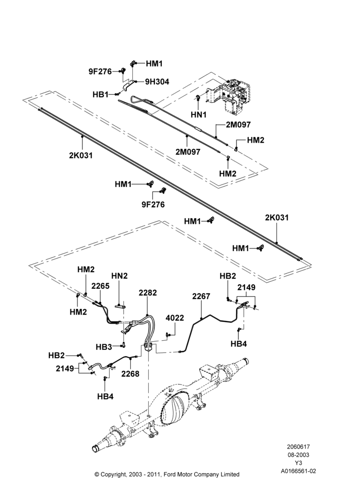 17B - REAR BRAKE LINES, With Power 4 Wheel Disc Hydro Max; 04/AUG/2003-31/OCT/2007