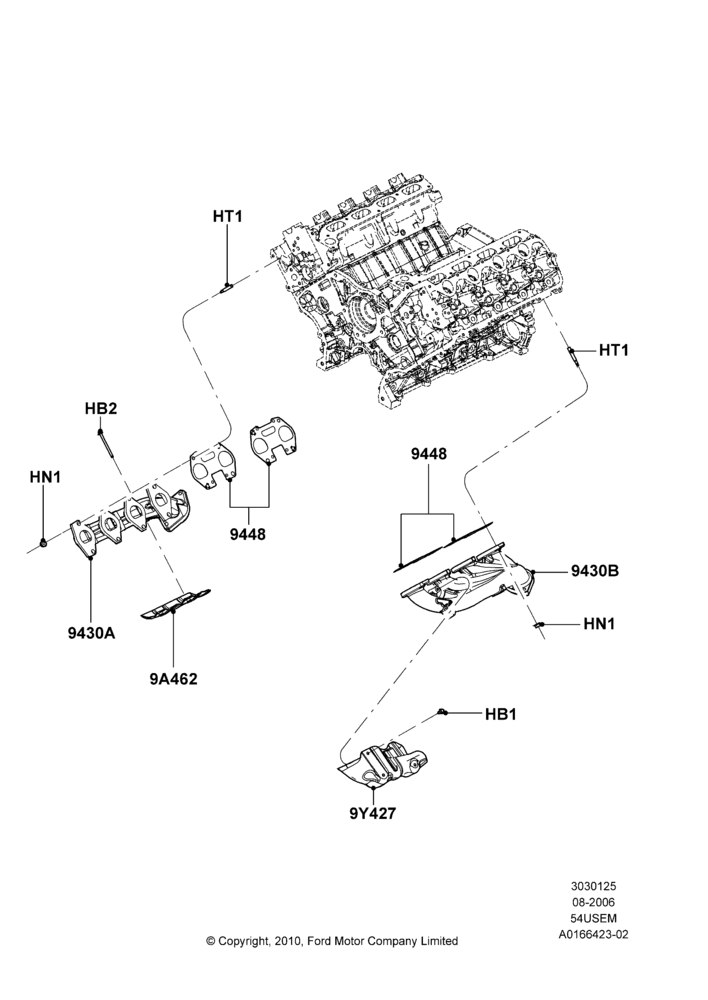 25K - Exhaust Manifold, 5.4L 3V V8; 02/AUG/2006-15/SEP/2008