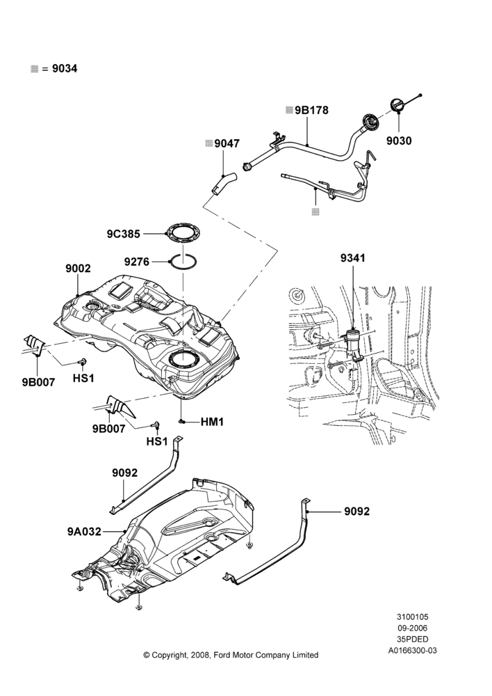 05D - Fuel Tank, 3.5L 4V DOHC VCT SMPI V6 Gas, 4WD; 30/AUG/2006-04/FEB/2009