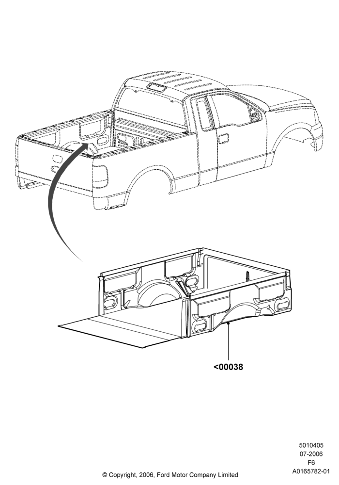 05XE - Pick Up Box/Tailgate and Tonneau, Lincoln Mark LT, With 6.5' Styleside Box, Accessory, Bed Liner/Tailgate Protector; 17/JUL/2006-18/AUG/2008